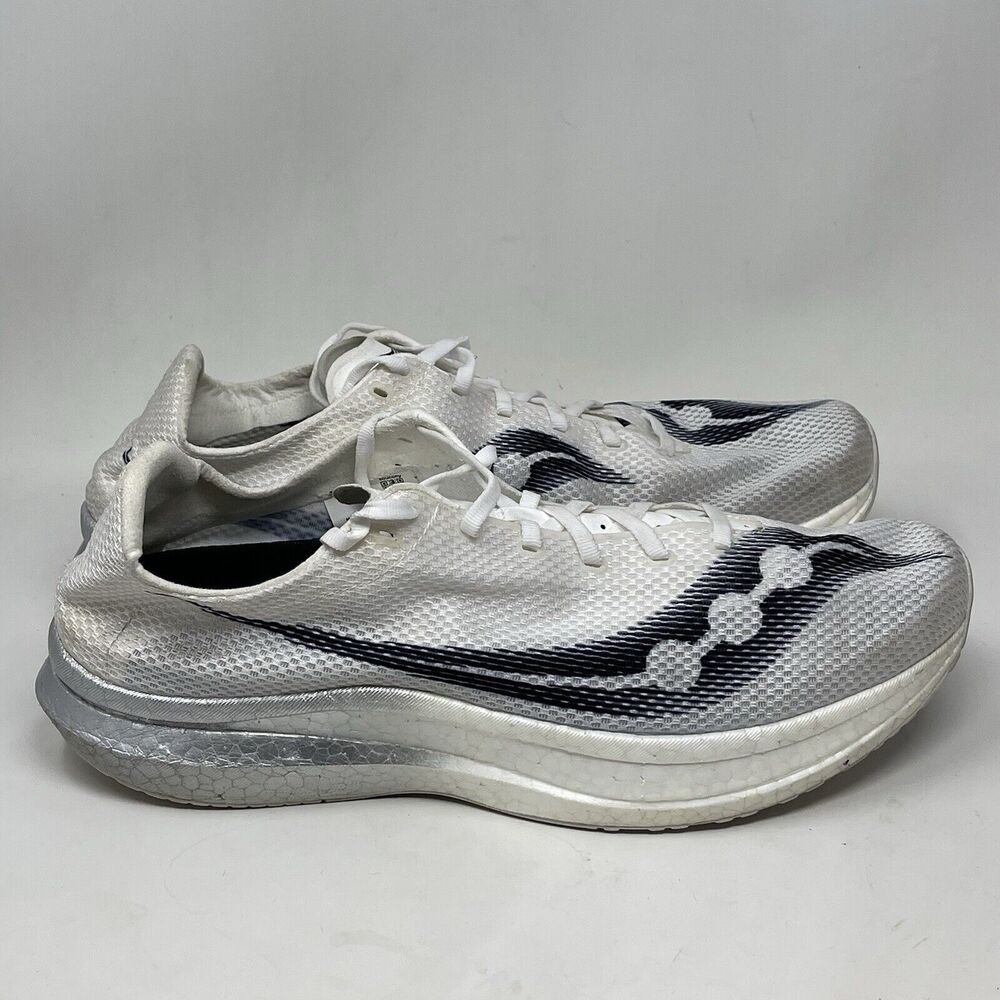 Saucony Endorphin Pro Plus Shoes Mens 13 White Mesh Lightweight Running Sneakers
